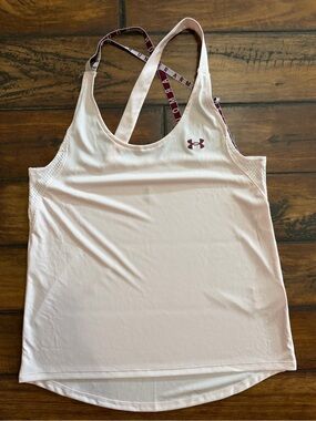 Under Armour Light Pink Racerback Performance Tank with Branded Straps
